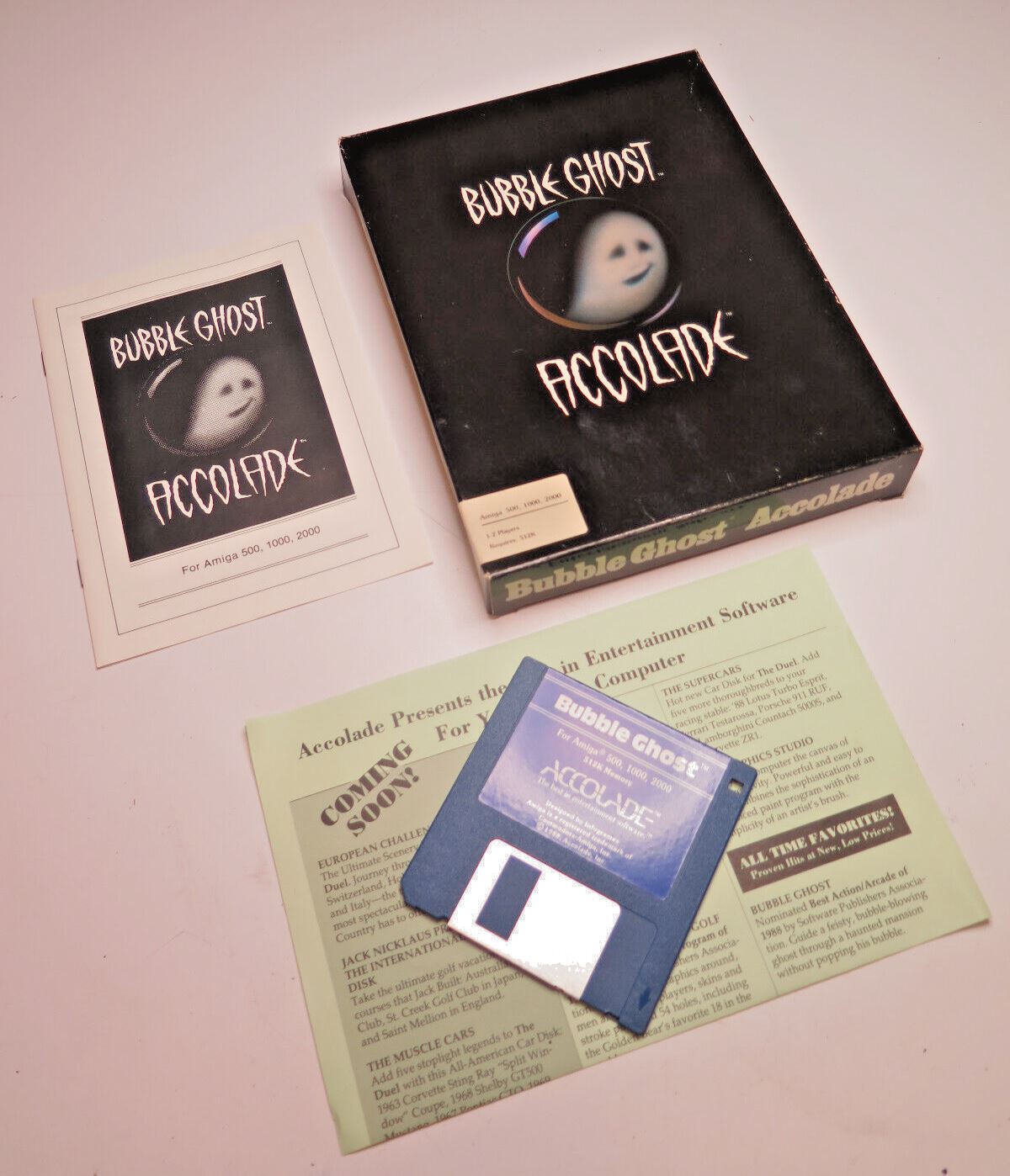 Bubble Ghost  (Amiga 500, 1000, 2000) 1988 - Vintage Computer Game 3.5" Floppy