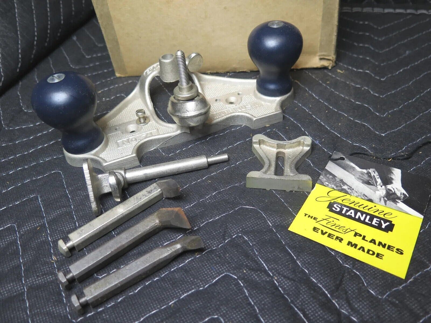 Vintage Stanley Router Plane #71P Open Throat 3 Blades Made in USA (#2)