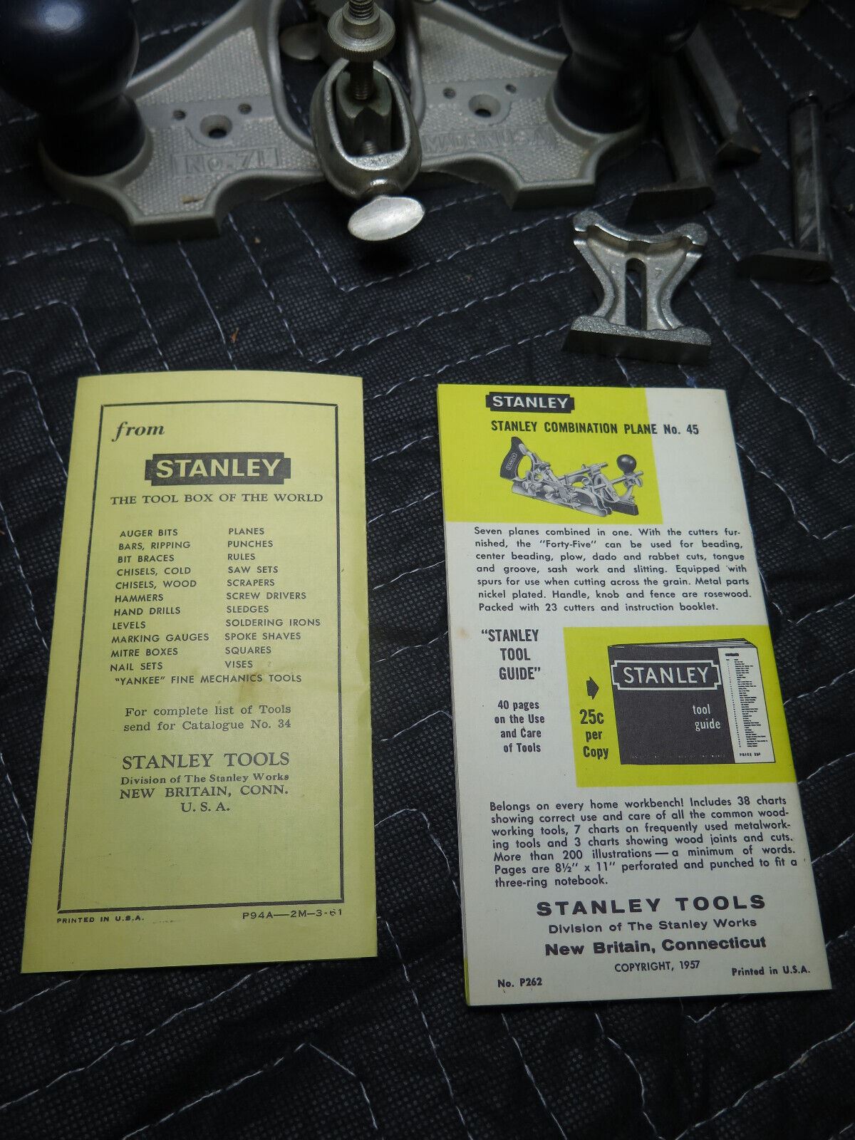 Vintage Stanley Router Plane #71P Open Throat 3 Blades Made in USA Ori ...