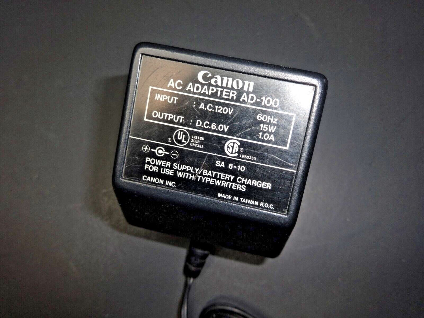 OEM Canon AC/DC 6V Adapter AD-100 Power Supply For Electronic Typewriters