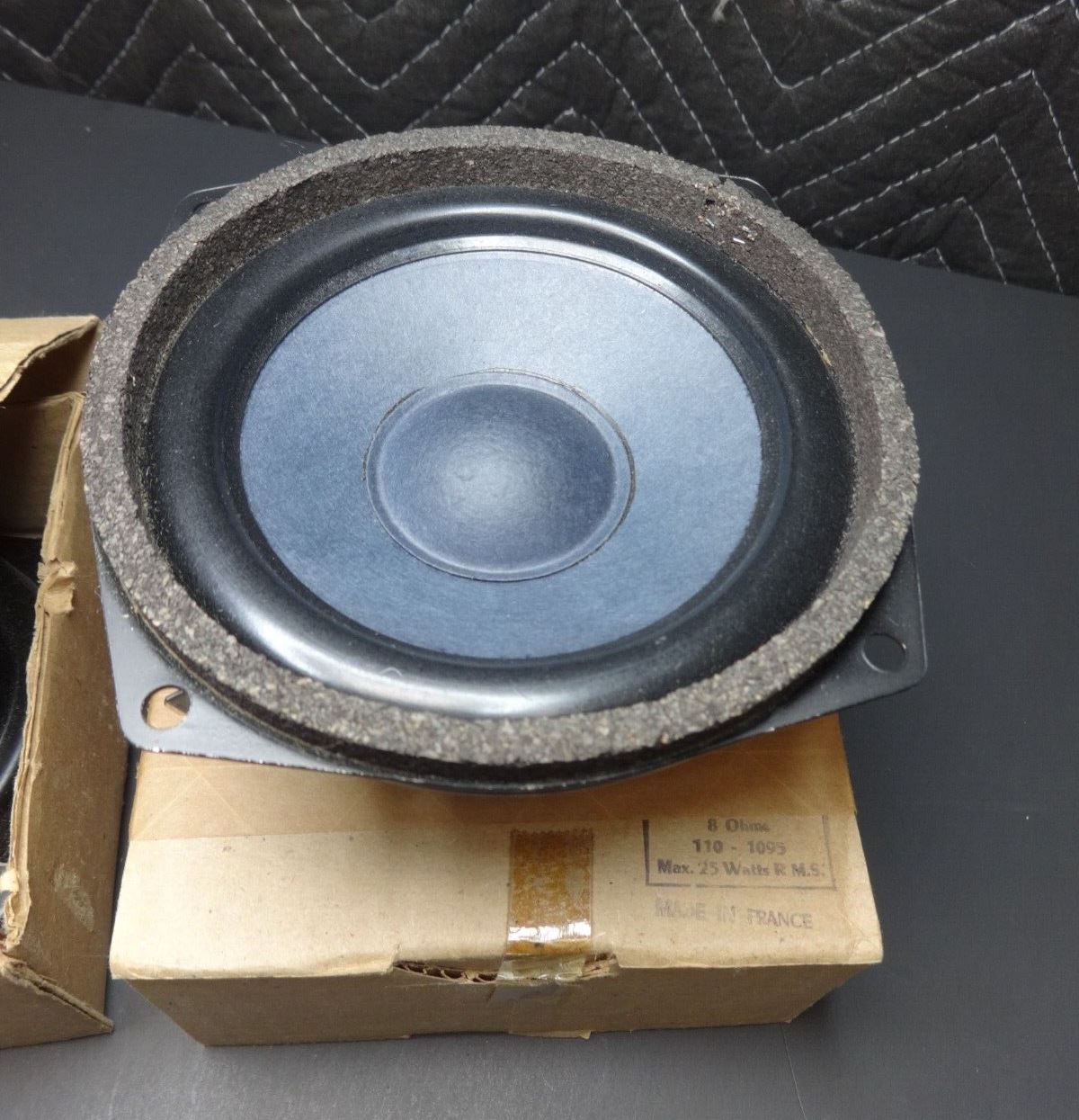 NOS Pair of 2 Vintage 8 Ohm 5" Midrange Woofer Speaker 110-1095 Made in France