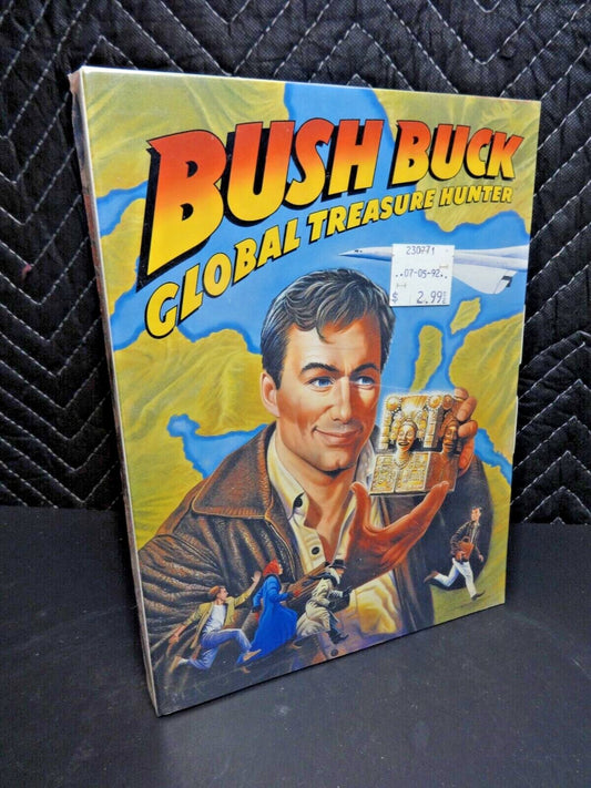 Vintage NOS Bush Buck Global Treasure Hunter Sealed Big Box (IBM PC/Tandy 1991)