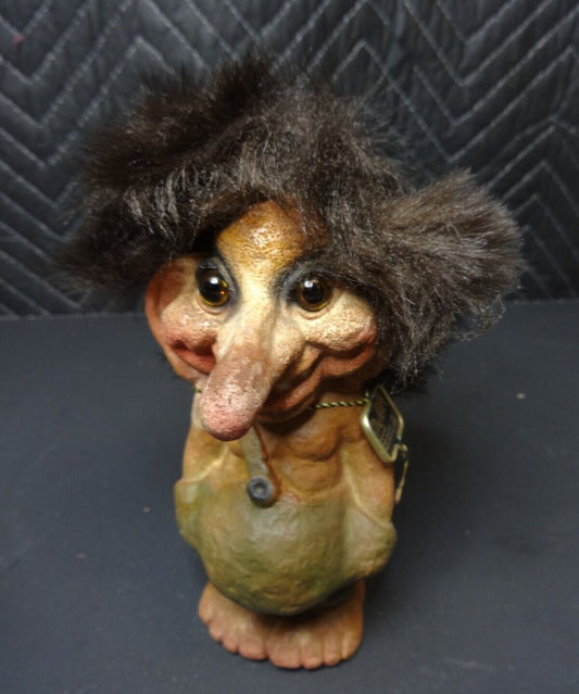 Vintage Original Long Nosed TROLL DOLL Nyform Norway Handmade 7 1/2" Rare W/ TAG