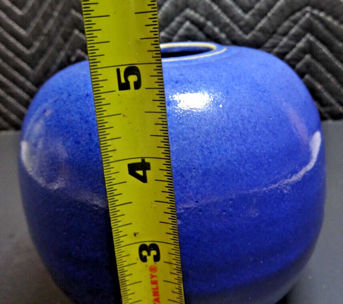 Sasha Makovkin Studio 5 inch Vase, Incredible Cobalt Batium Glaze, Signed