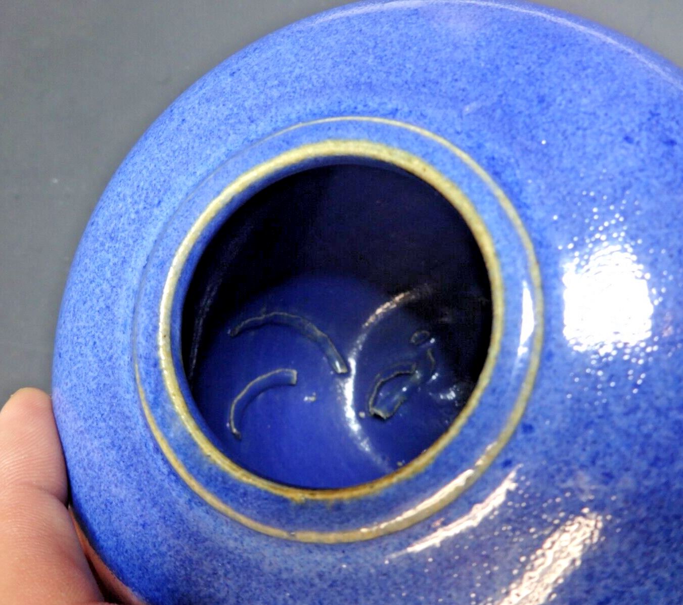 Sasha Makovkin Studio 5 inch Vase, Incredible Cobalt Batium Glaze, Signed