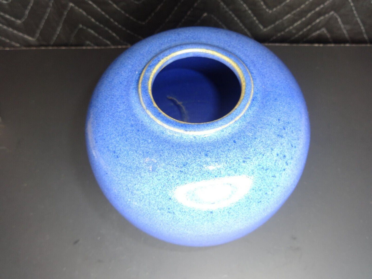 Sasha Makovkin Studio 5 inch Vase, Incredible Cobalt Batium Glaze, Signed