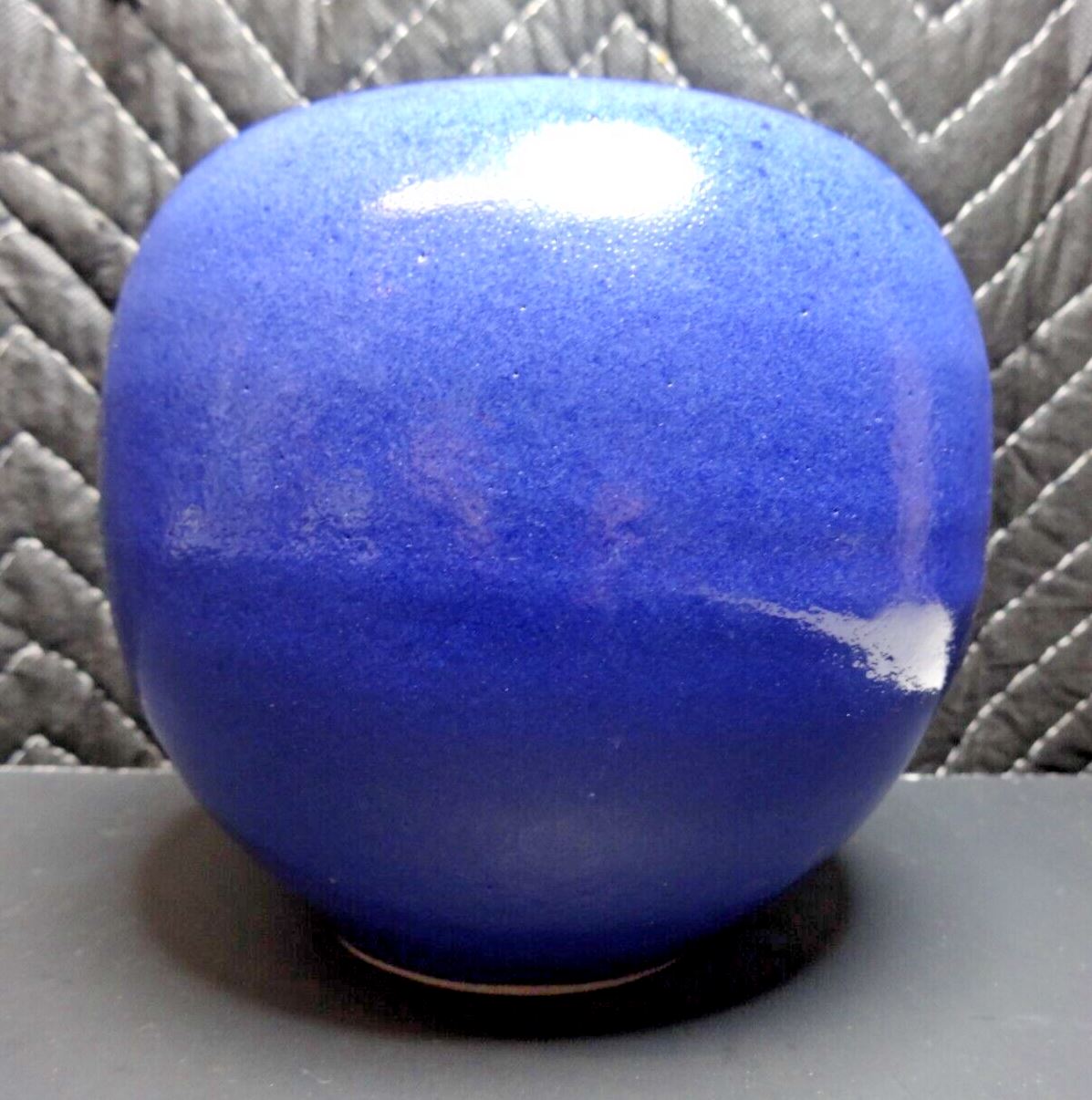 Sasha Makovkin Studio 5 inch Vase, Incredible Cobalt Batium Glaze, Signed