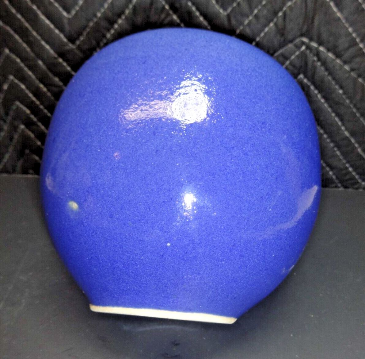 Sasha Makovkin Studio 5 inch Vase, Incredible Cobalt Batium Glaze, Signed