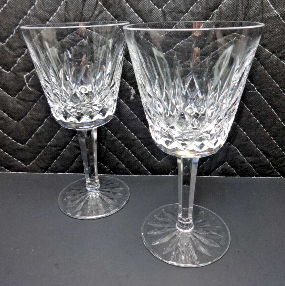 Pair (2) Waterford Lismore Crystal Claret Red Wine Glass 5 7/8"