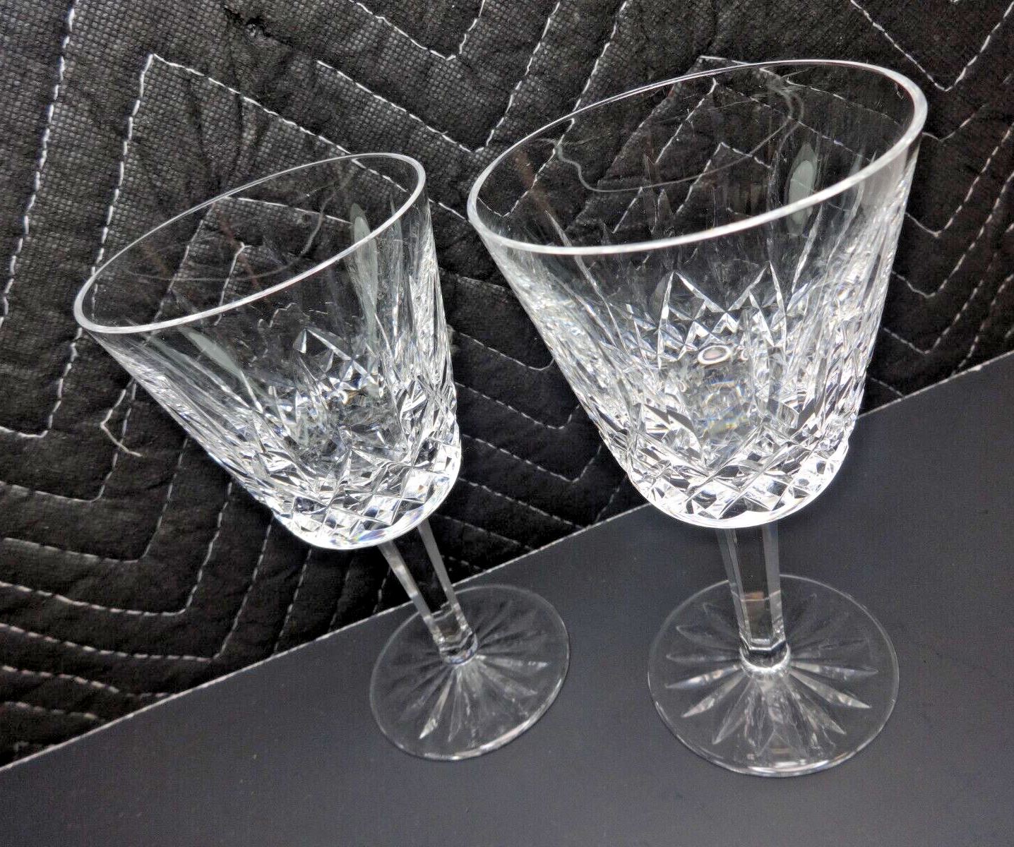 Pair (2) Waterford Lismore Crystal Claret Red Wine Glass 5 7/8"