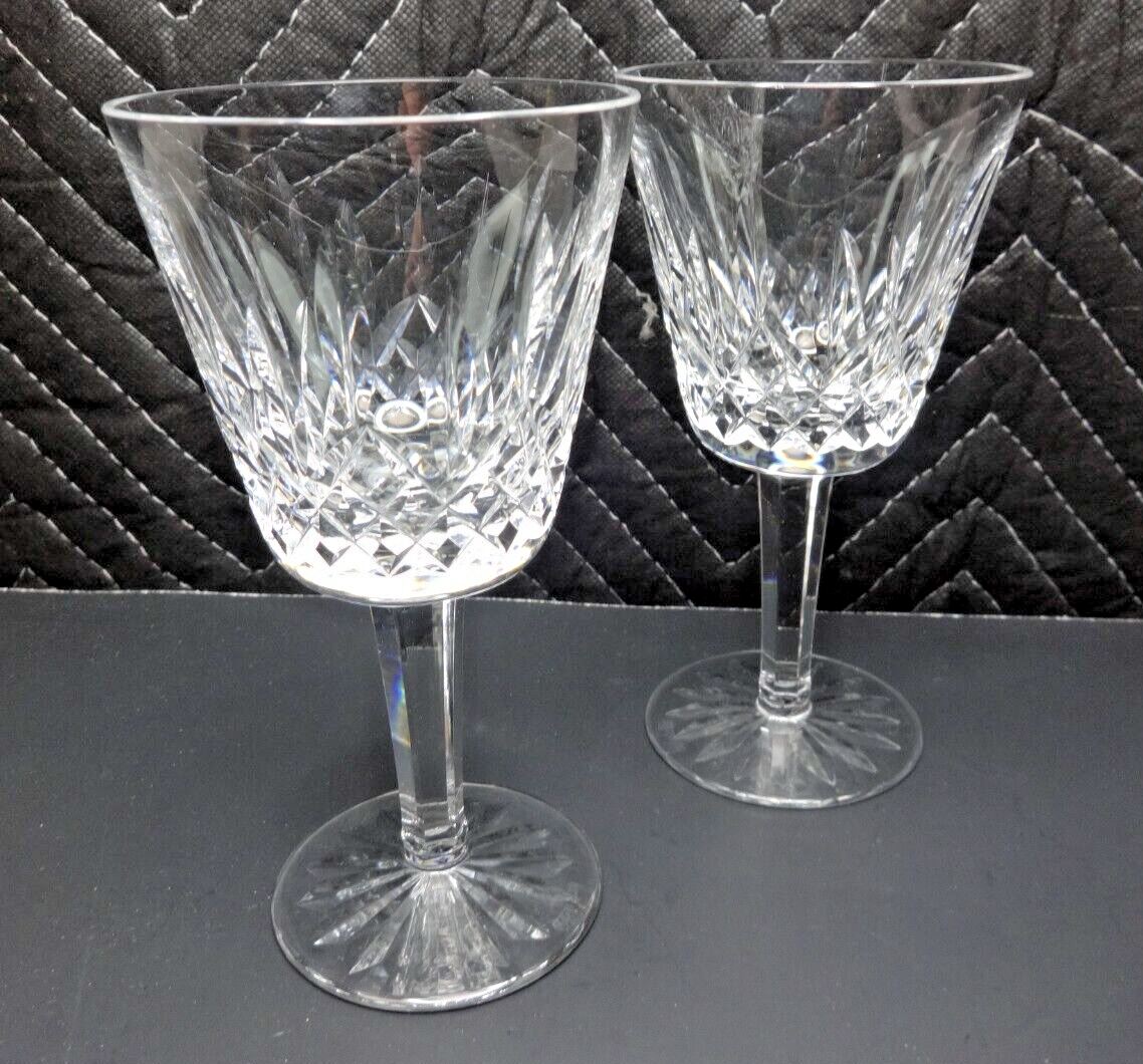 Pair (2) Waterford Lismore Crystal Claret Red Wine Glass 5 7/8"