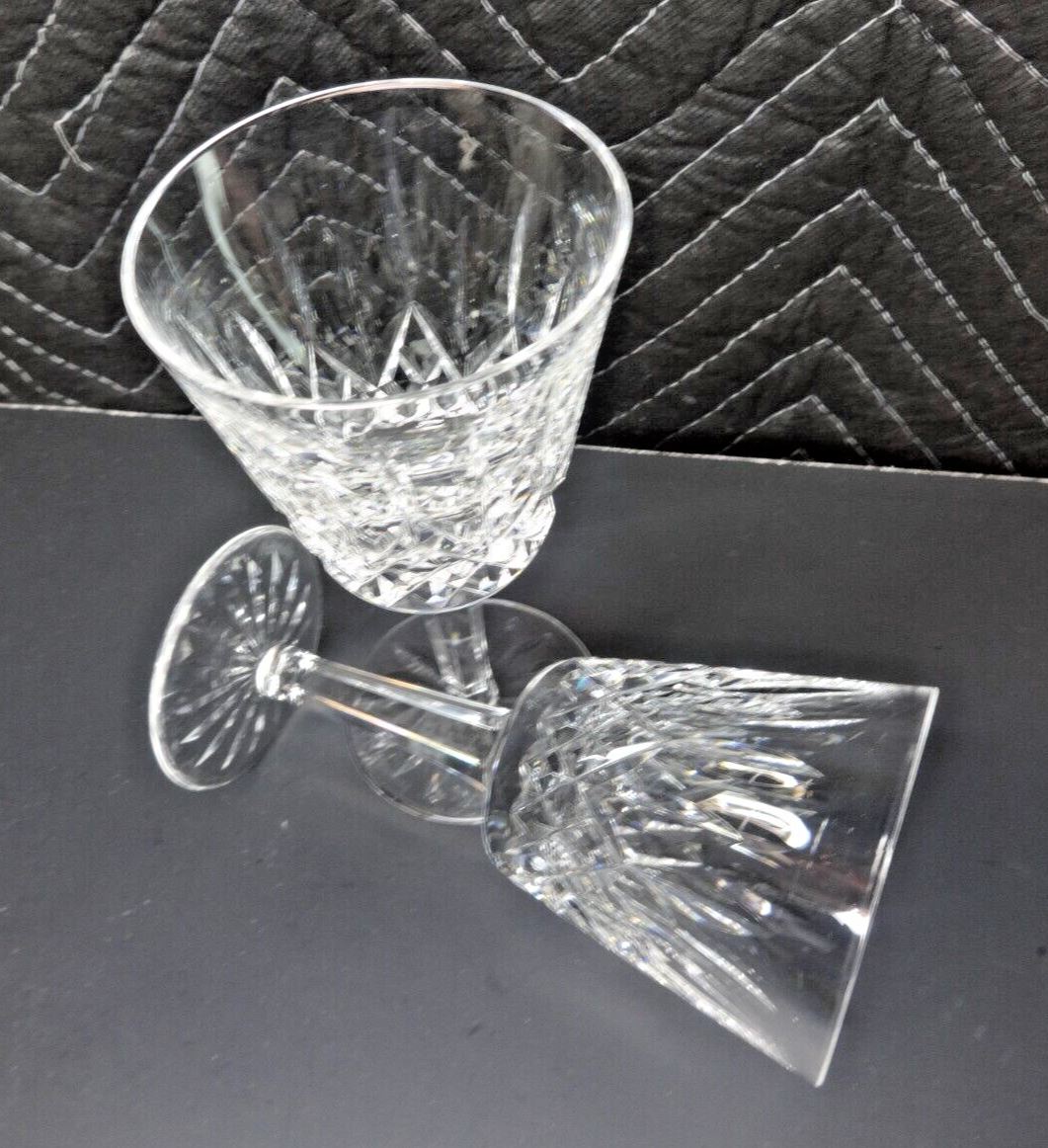 Pair (2) Waterford Lismore Crystal Claret Red Wine Glass 5 7/8"