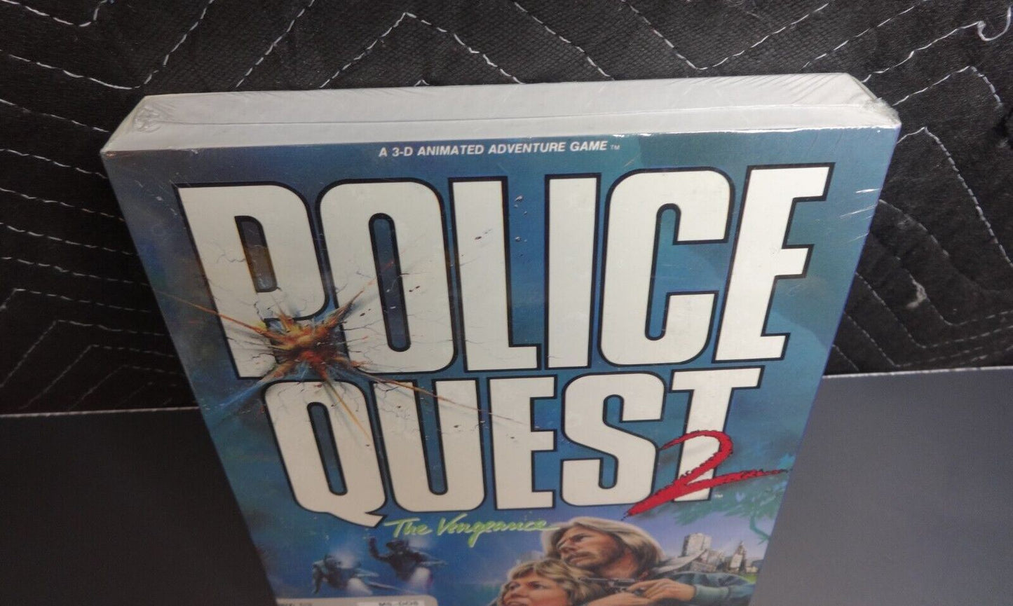 NOS SEALED Police Quest 2 - The Vengeance 1988 BIG BOX PC GAME with 3 1/2" Disks