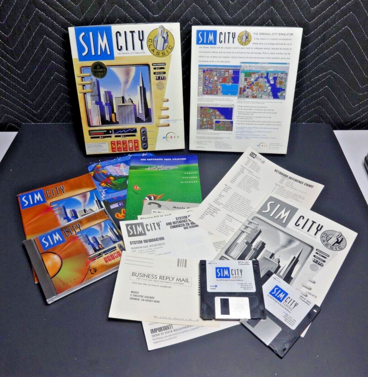 VTG NOS OG Sim City PC Big Box Classic Version 1993 IBM Game