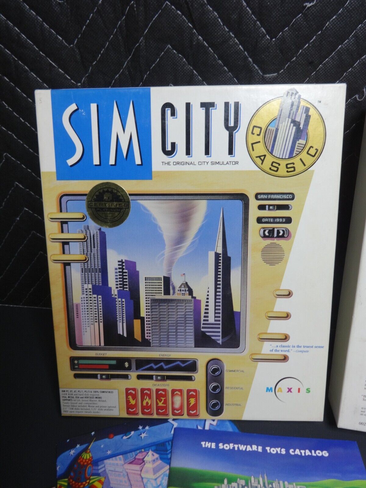 VTG NOS OG Sim City PC Big Box Classic Version 1993 IBM Game