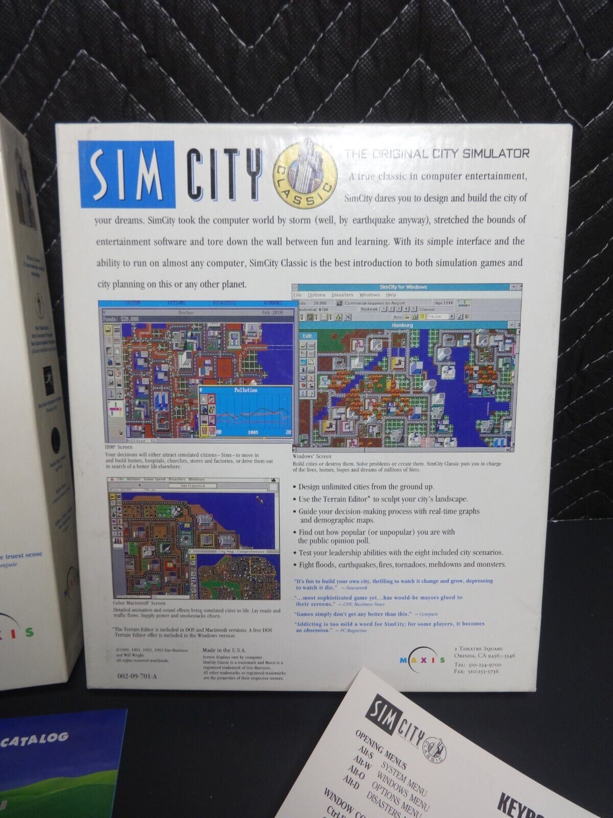 VTG NOS OG Sim City PC Big Box Classic Version 1993 IBM Game