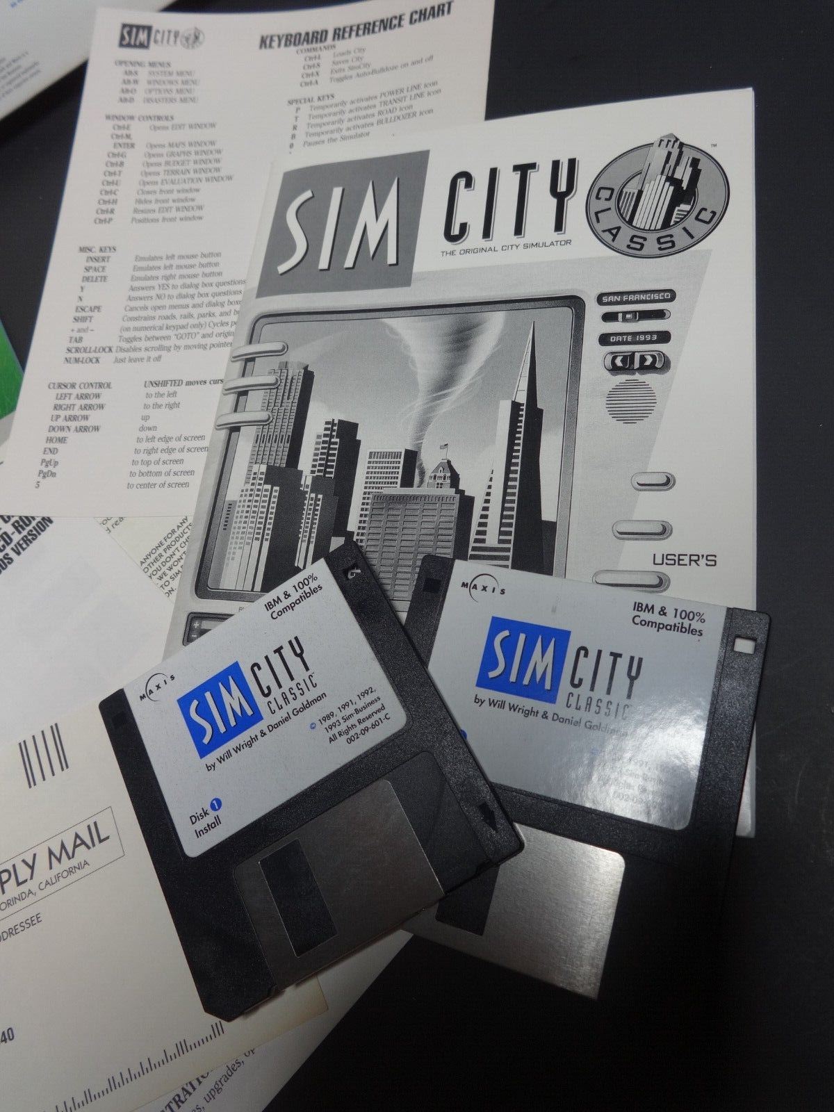 VTG NOS OG Sim City PC Big Box Classic Version 1993 IBM Game