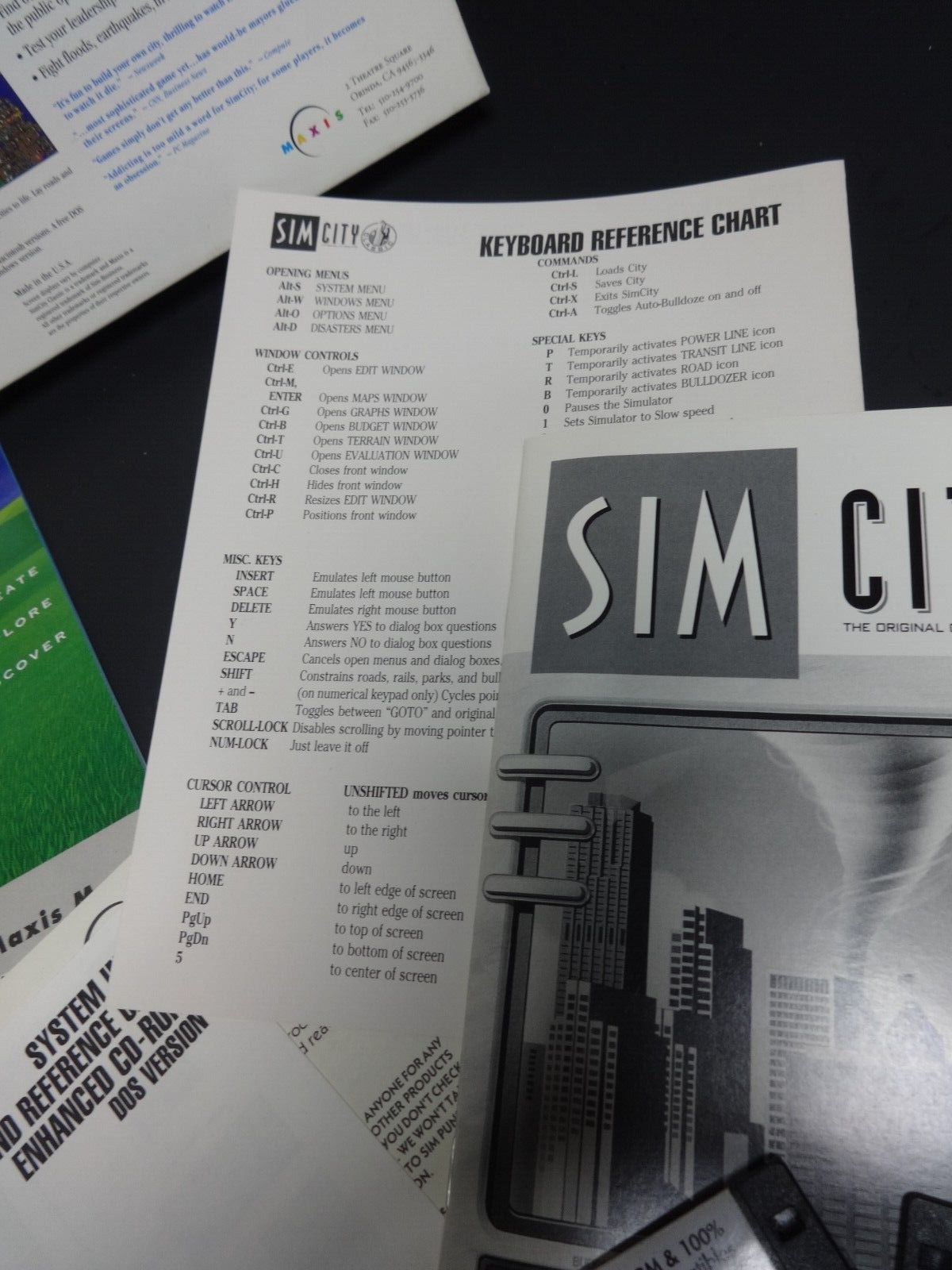 VTG NOS OG Sim City PC Big Box Classic Version 1993 IBM Game