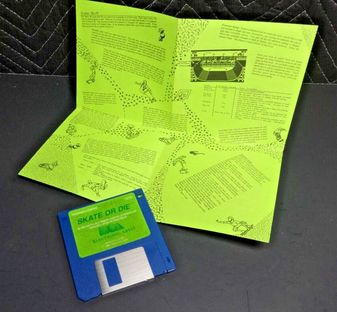 VINTAGE ELECTRONIC ARTS IBM PC SKATE OR DIE GAME and Instructions for Apple IIgs