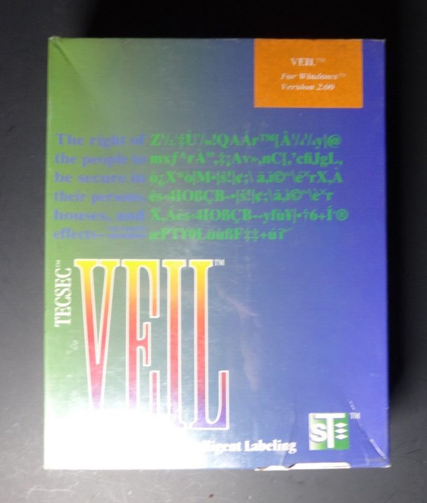 TECSEC VEIL - Variable Encryption Intelligent Labeling for Windows 3.1 DOS 5.0