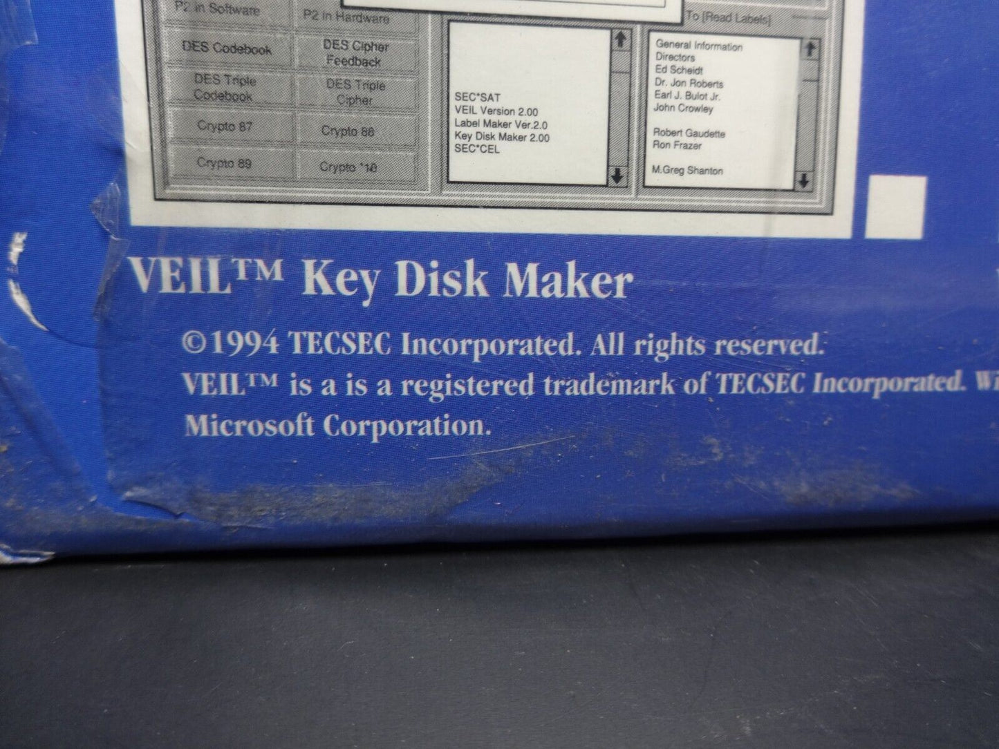 TECSEC VEIL - Variable Encryption Intelligent Labeling for Windows 3.1 DOS 5.0