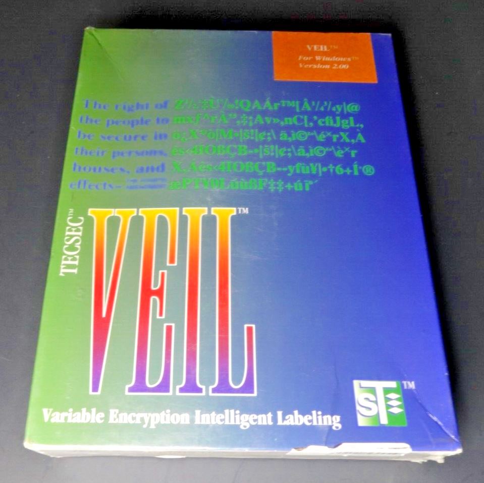 TECSEC VEIL - Variable Encryption Intelligent Labeling for Windows 3.1 DOS 5.0