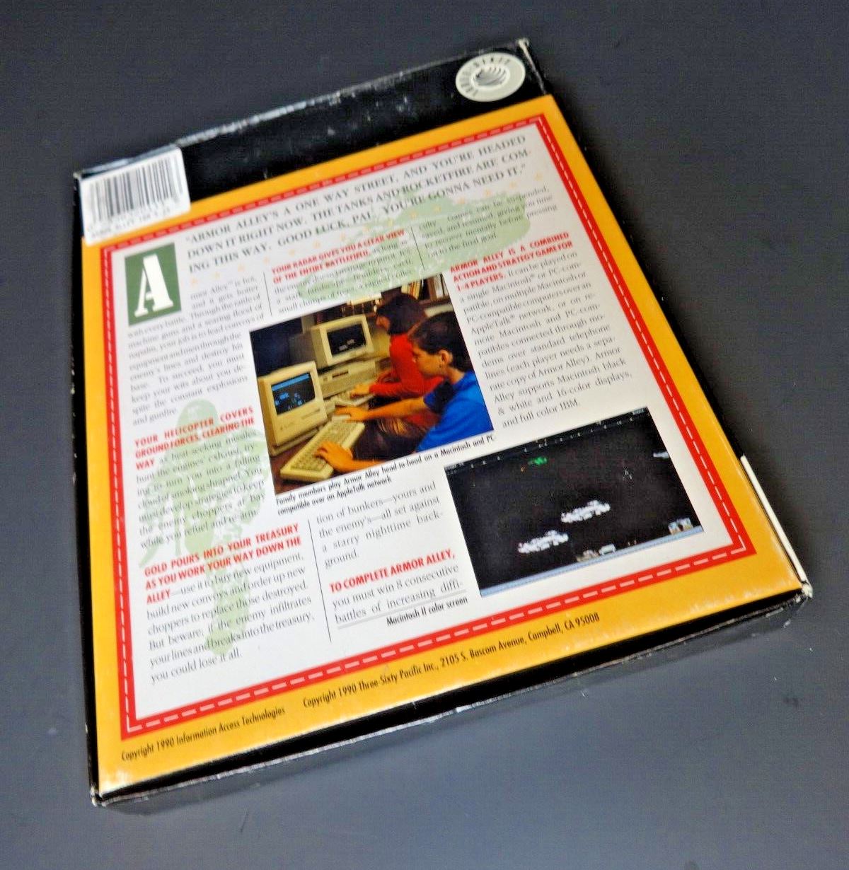 Armor Alley (PC, 1990), Complete w/ 2x 5.25" Floppy disks, Manual & Papers