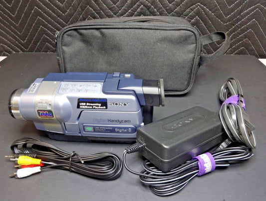 Sony Handycam DCR-TRV350 Digital 8 Camcorder w/ AV Cord & Power Clean & Working