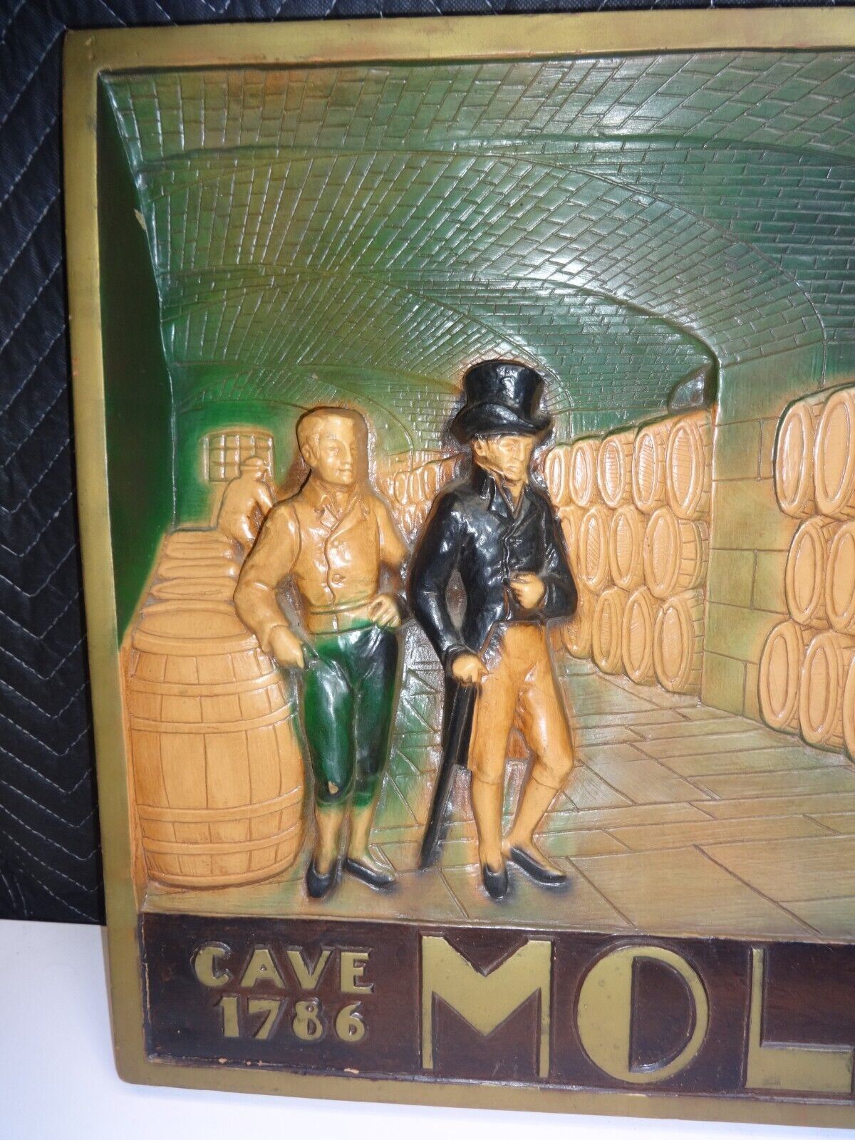 Vintage MOLSON BEER CAVE CELLAR Advertising Sign Plaque 3D Foam Canada Bar