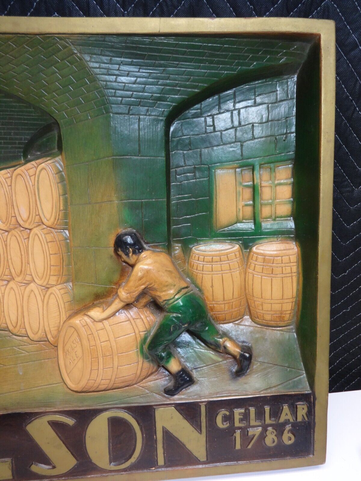 Vintage MOLSON BEER CAVE CELLAR Advertising Sign Plaque 3D Foam Canada Bar