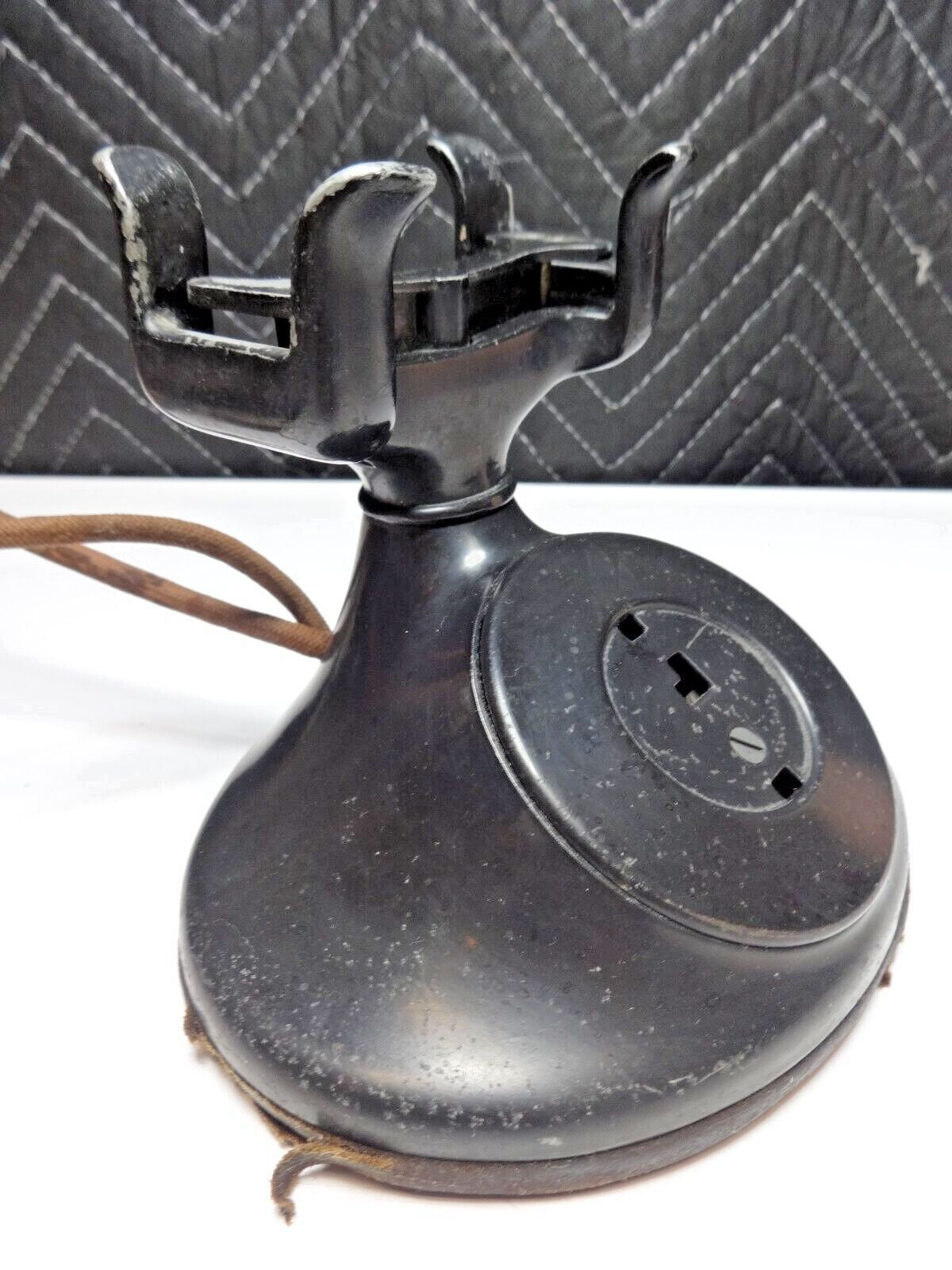 1930's WESTERN ELECTRIC DESK TELEPHONE D1 BASE F1 HANDSET TABLE TOP -  NO DIAL