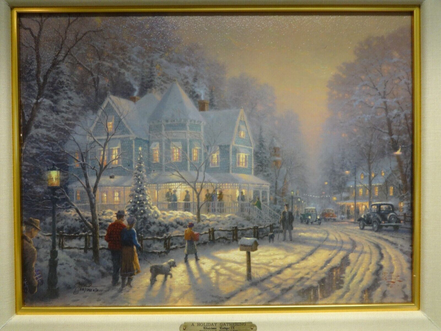 Thomas Kinkade A Holiday Gathering 9" x 12" Artist Proof AP Canvas Classic w COA