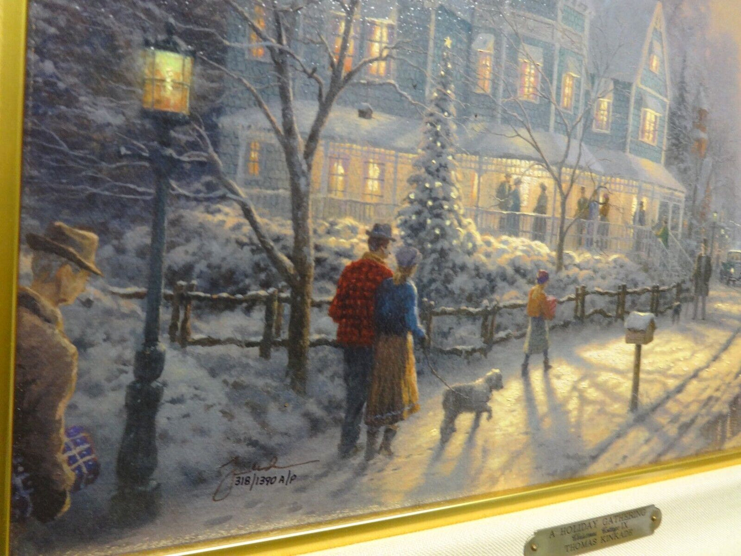 Thomas Kinkade A Holiday Gathering 9" x 12" Artist Proof AP Canvas Classic w COA