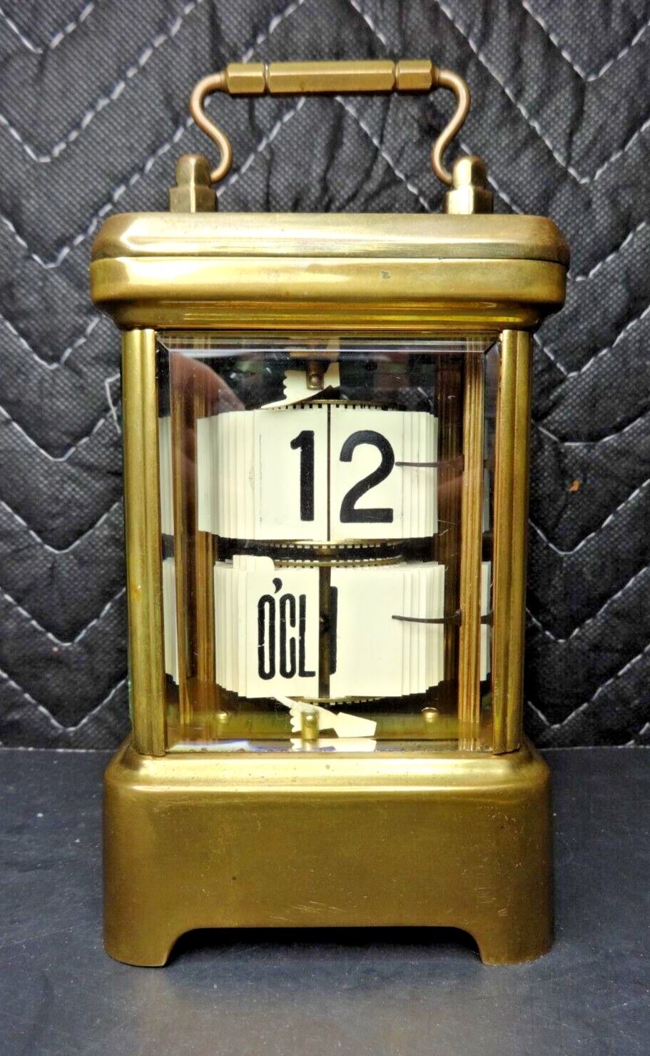 ⏰ 1900's ANTIQUE ANSONIA PLATO JUMP HOUR DIGITAL FLIP MYSTERY BRASS DESK CLOCK