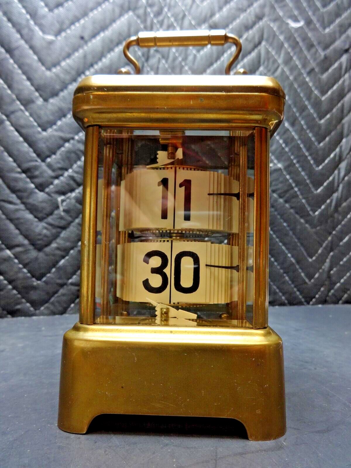 ⏰ 1900's ANTIQUE ANSONIA PLATO JUMP HOUR DIGITAL FLIP MYSTERY BRASS DESK CLOCK