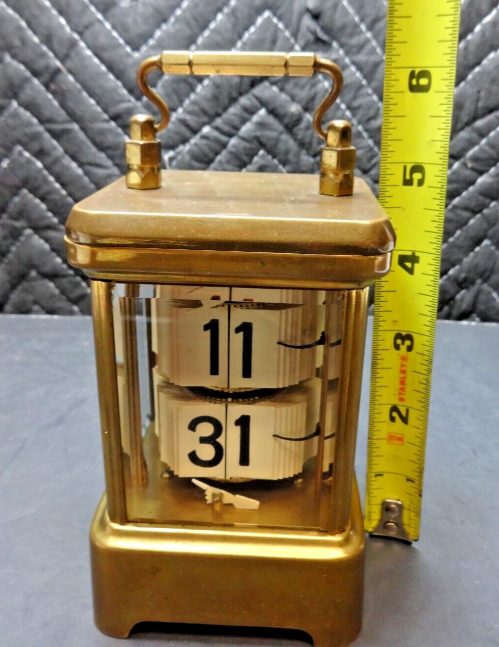 ⏰ 1900's ANTIQUE ANSONIA PLATO JUMP HOUR DIGITAL FLIP MYSTERY BRASS DESK CLOCK