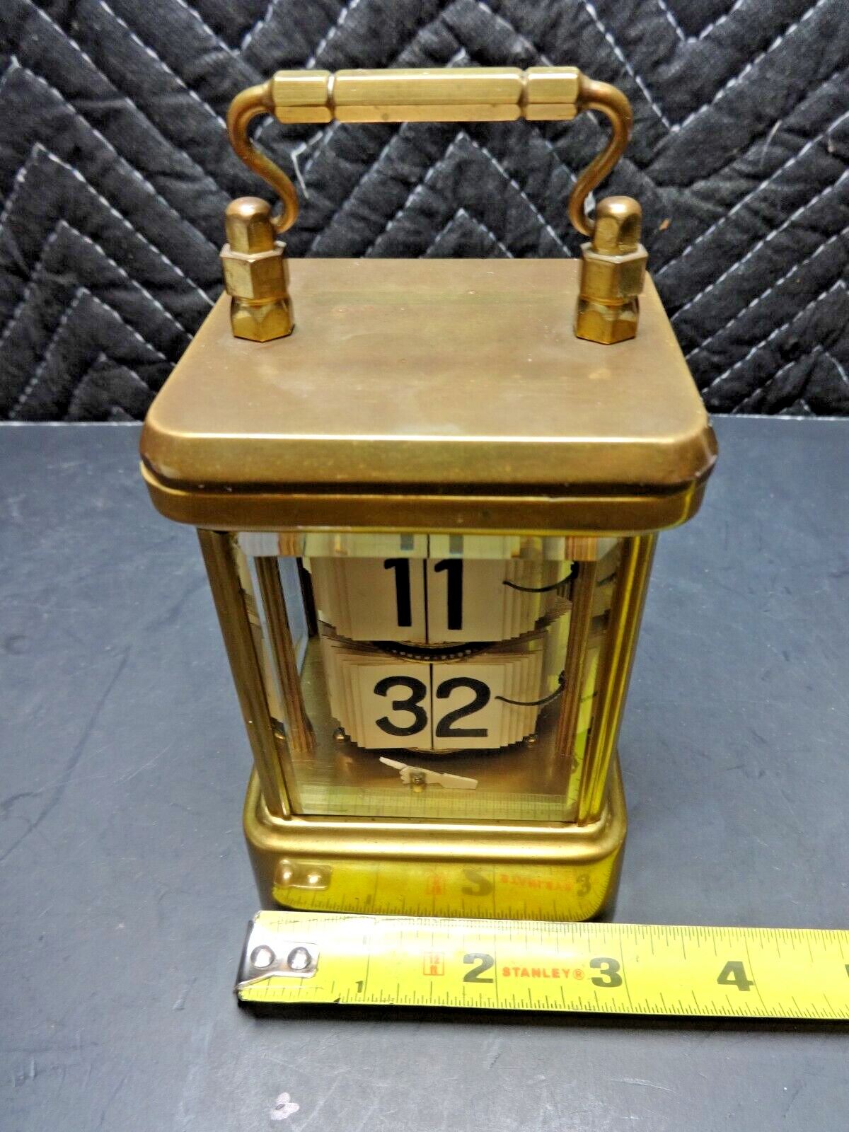 ⏰ 1900's ANTIQUE ANSONIA PLATO JUMP HOUR DIGITAL FLIP MYSTERY BRASS DESK CLOCK