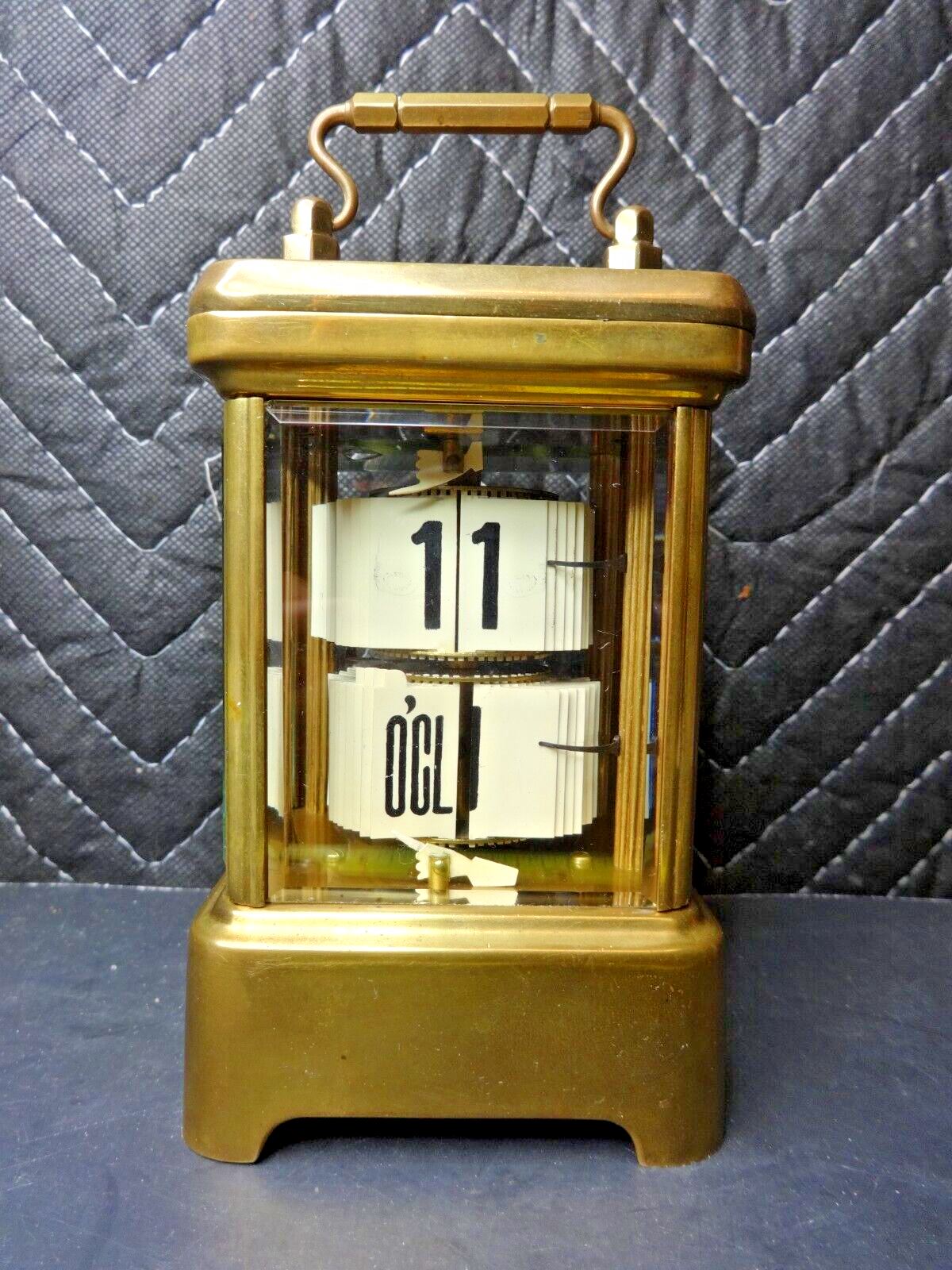 ⏰ 1900's ANTIQUE ANSONIA PLATO JUMP HOUR DIGITAL FLIP MYSTERY BRASS DESK CLOCK