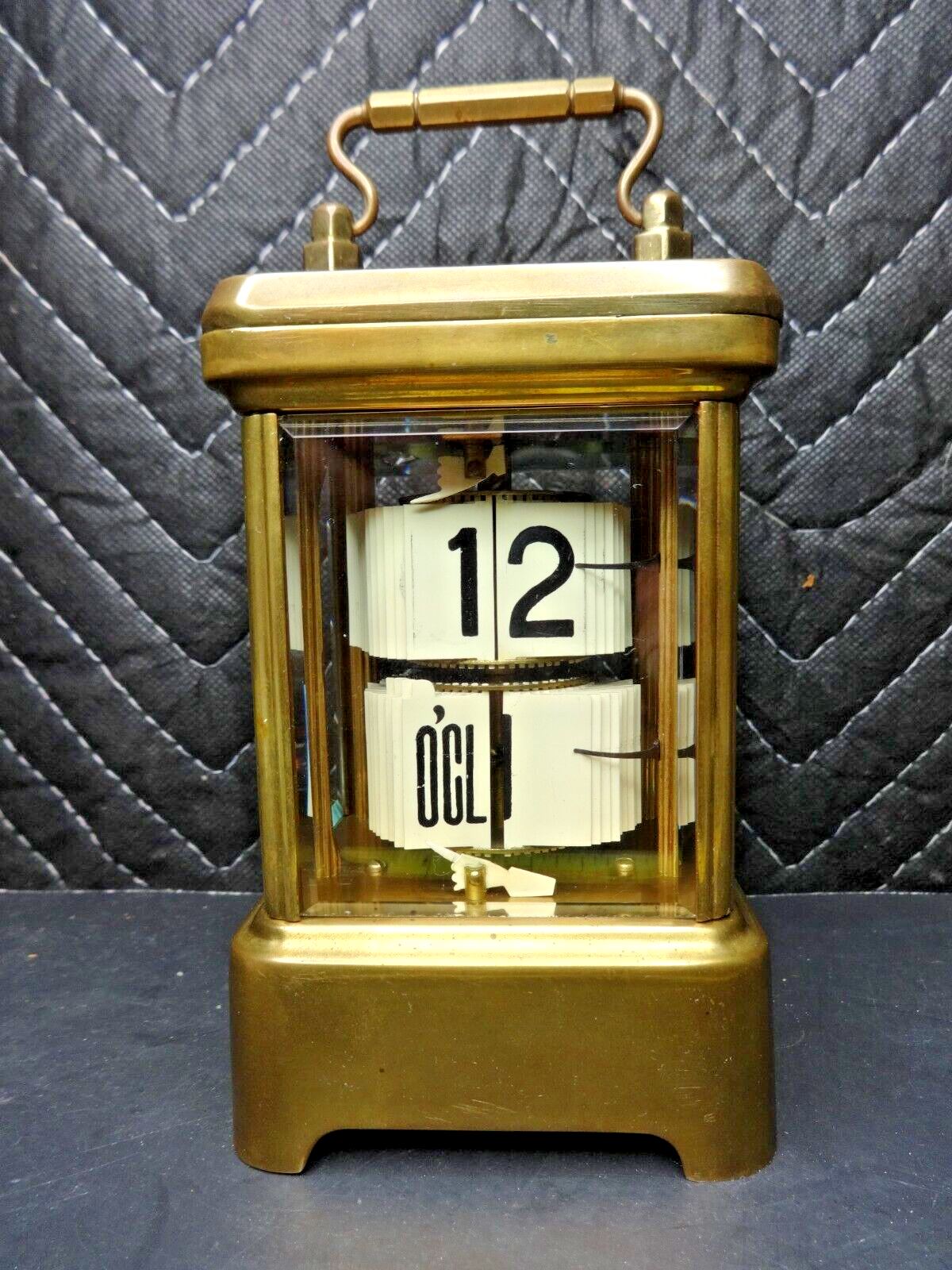 ⏰ 1900's ANTIQUE ANSONIA PLATO JUMP HOUR DIGITAL FLIP MYSTERY BRASS DESK CLOCK