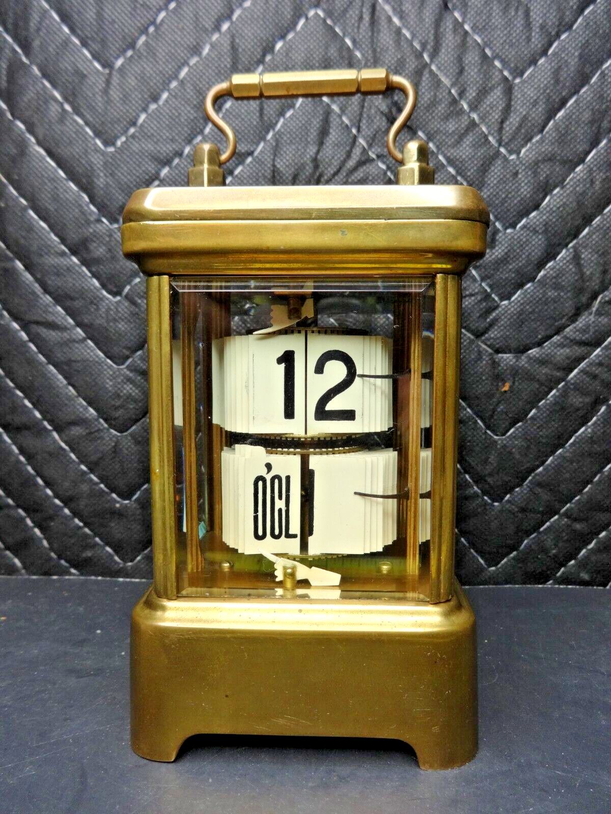 ⏰ 1900's ANTIQUE ANSONIA PLATO JUMP HOUR DIGITAL FLIP MYSTERY BRASS DESK CLOCK