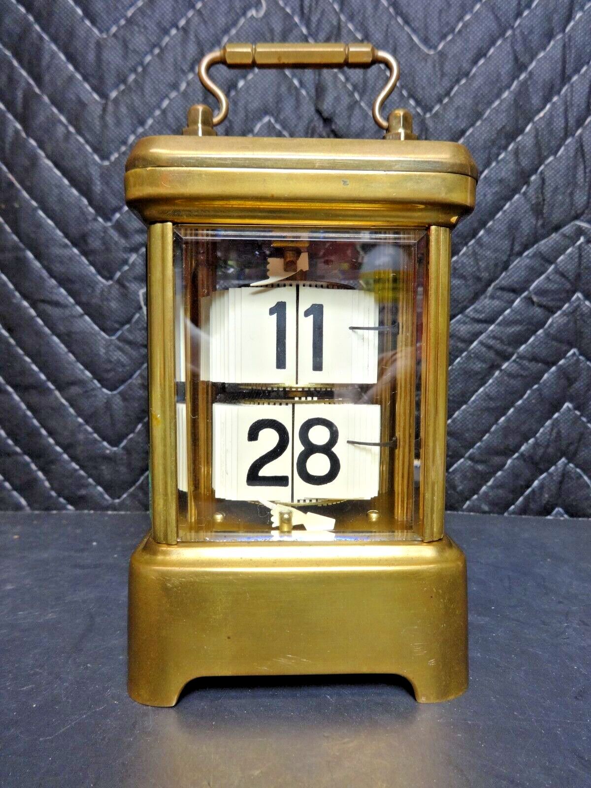 ⏰ 1900's ANTIQUE ANSONIA PLATO JUMP HOUR DIGITAL FLIP MYSTERY BRASS DESK CLOCK