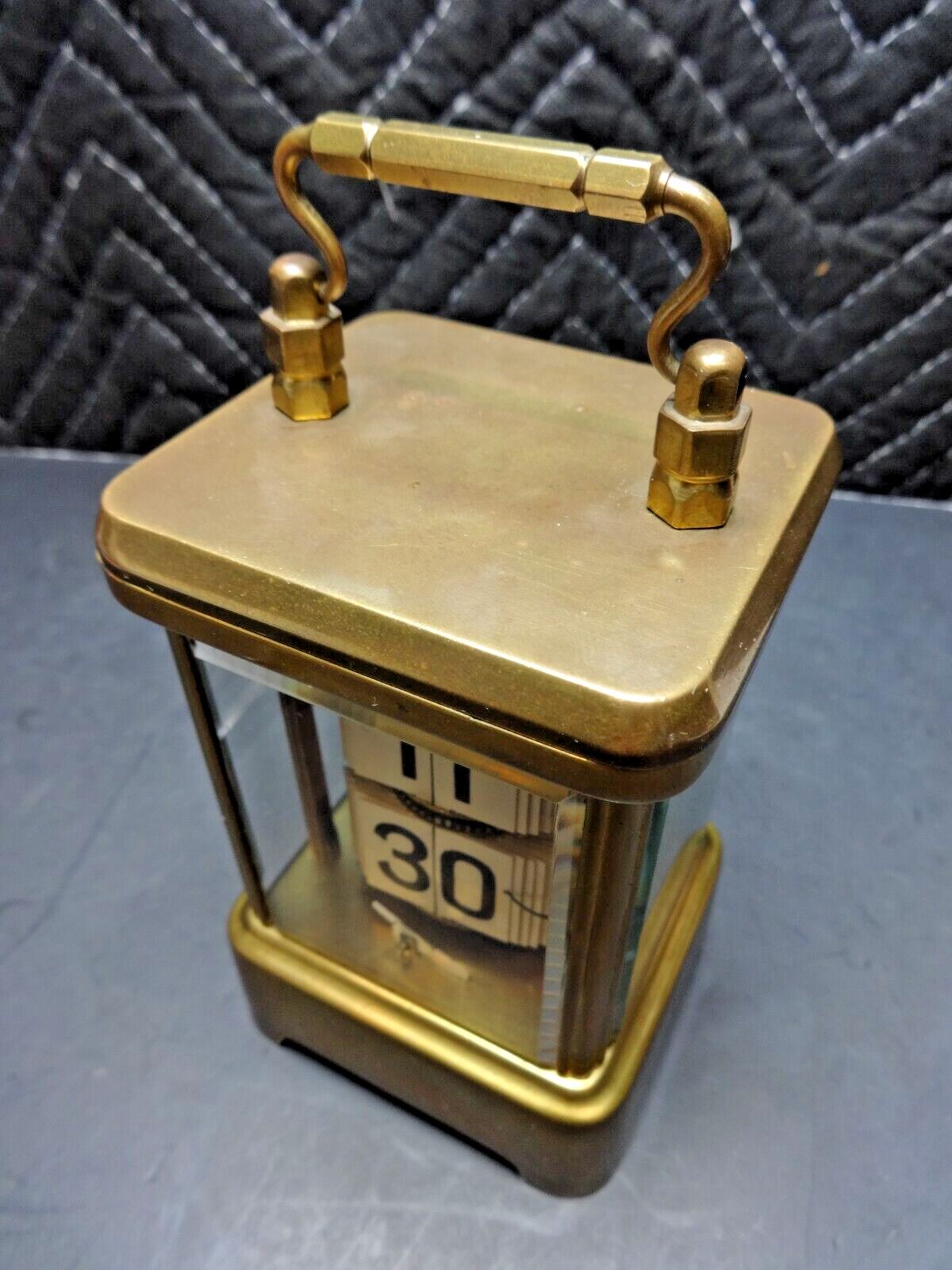 ⏰ 1900's ANTIQUE ANSONIA PLATO JUMP HOUR DIGITAL FLIP MYSTERY BRASS DESK CLOCK