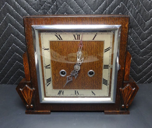 Vintage Enfield England C.C. Allen Mantel Chime Clock - Art Deco Style