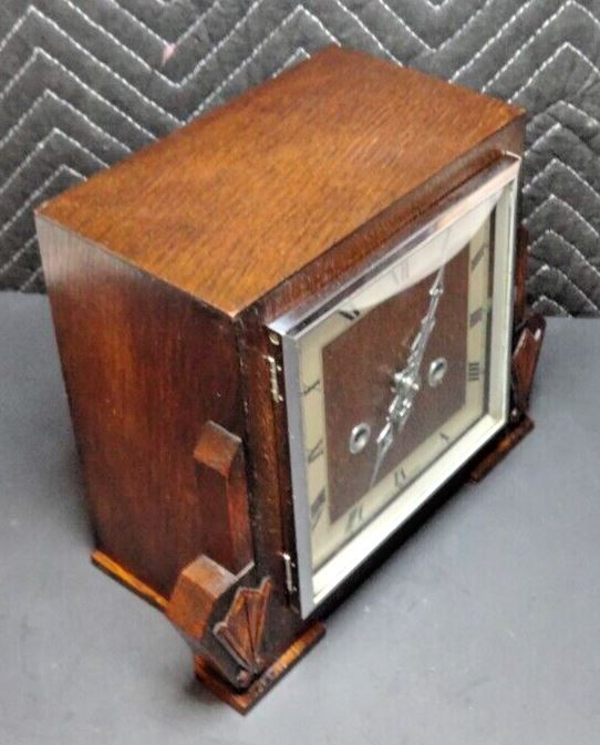 Vintage Enfield England C.C. Allen Mantel Chime Clock - Art Deco Style