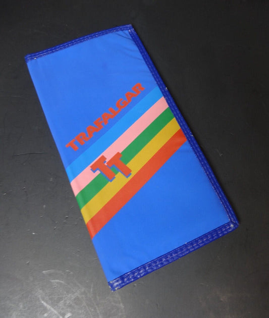 Trafalgar Tours Passport Document Holder Travel Nylon Rainbow Blue Vintage