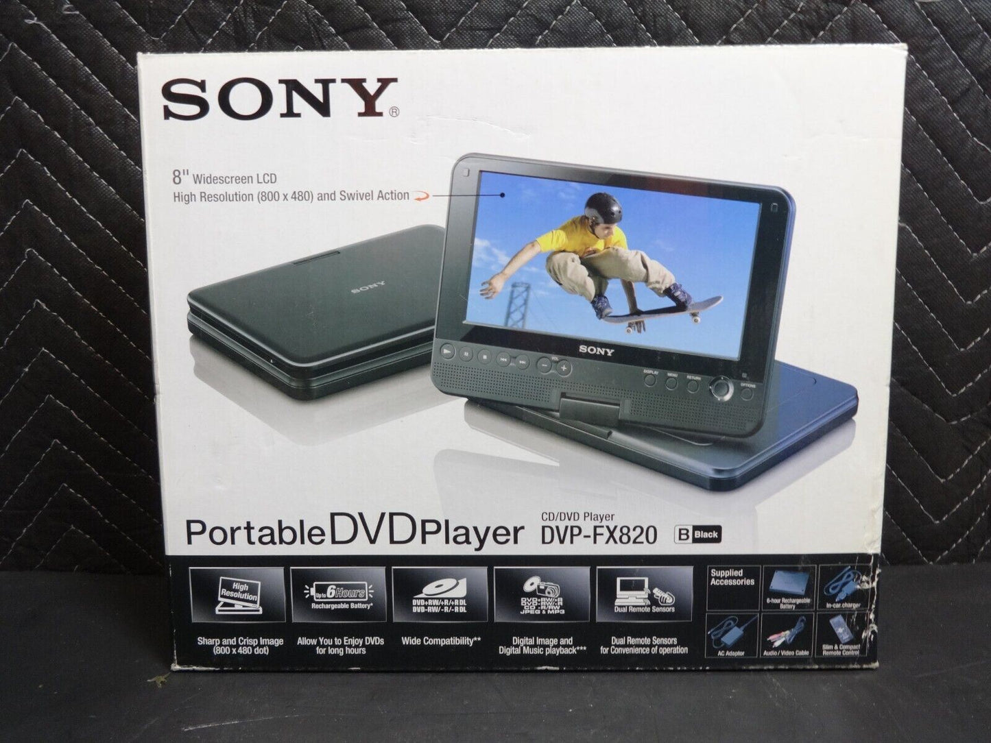 Sony DVP-FX820 Portable DVD & CD Player 8" LCD Widescreen Swivel & Flip screen