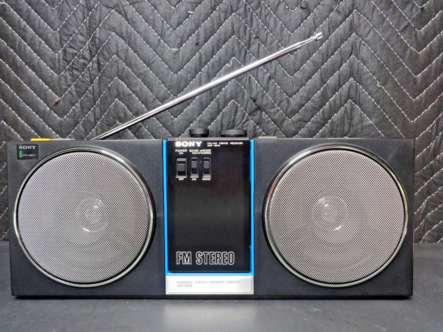 Sony Portable am/fm Vintage Sony SRF-80W Stereo Speaker With Radio 1980