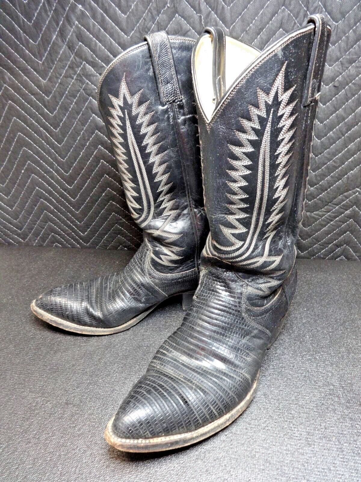 Dan Post Mens 11 Teju Lizard Leather Western Cowboy Boots 06830