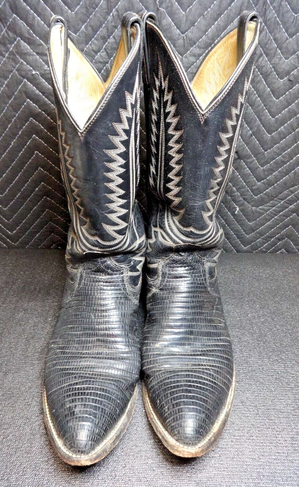 Dan Post Mens 11 Teju Lizard Leather Western Cowboy Boots 06830