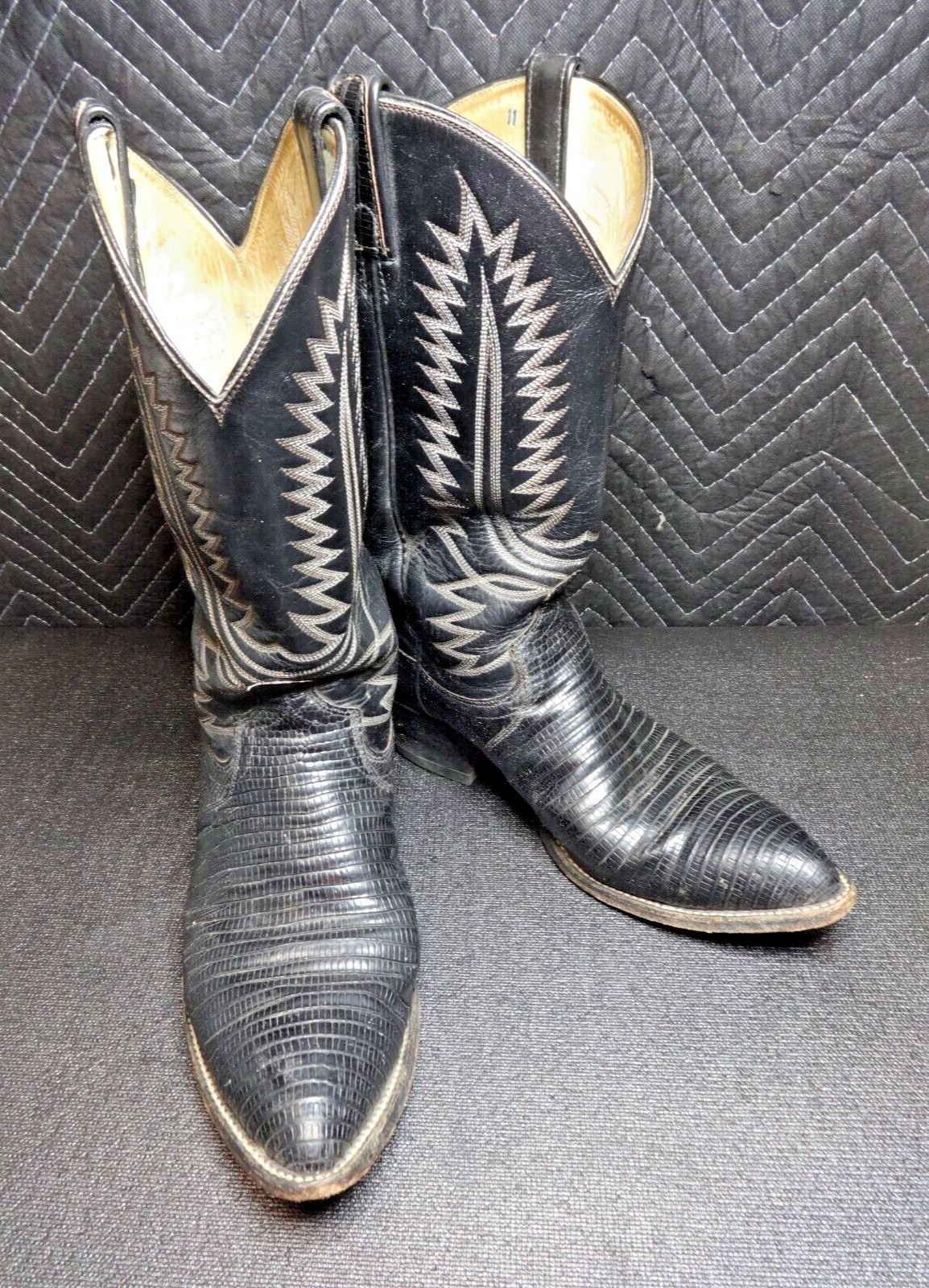 Dan Post Mens 11 Teju Lizard Leather Western Cowboy Boots 06830